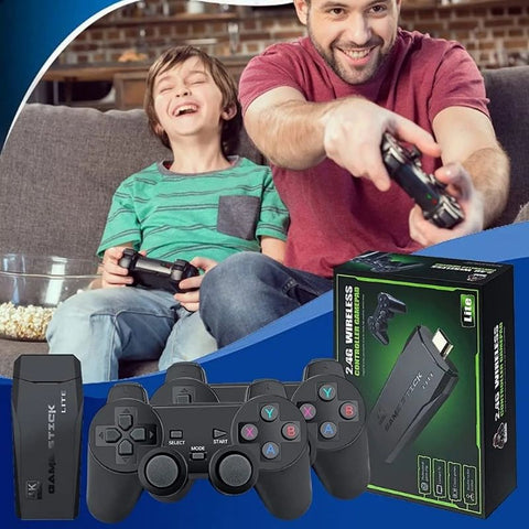 Consola HDMI Stick ORIGINAL: ¡Más de 20.000 juegos y 15 Emuladores con 2 Mandos Inalámbricos!