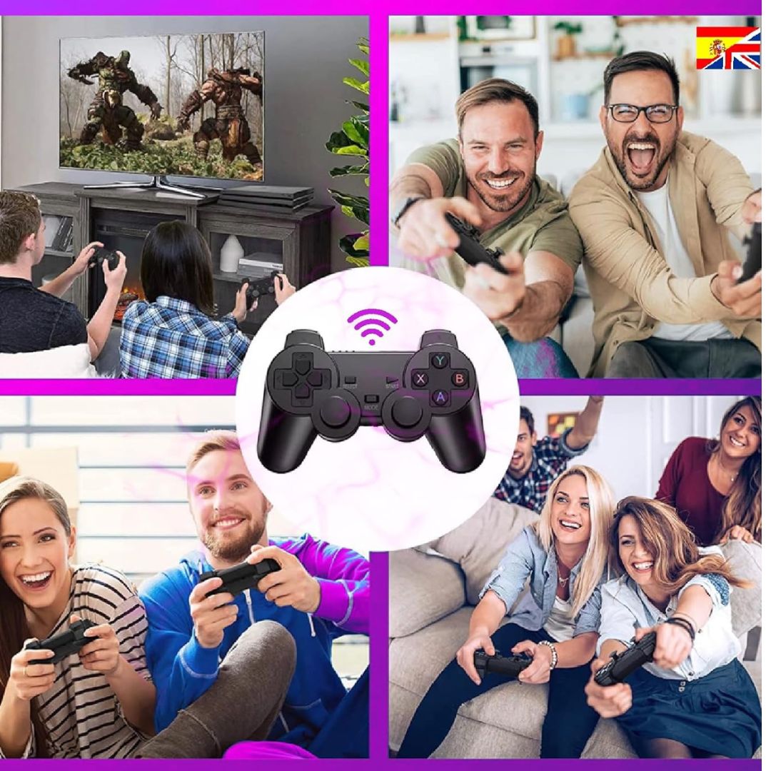 Consola HDMI Stick ORIGINAL: ¡Más de 20.000 juegos y 15 Emuladores con 2 Mandos Inalámbricos!